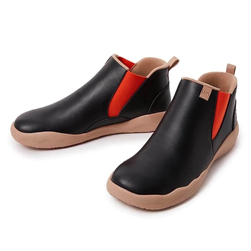 UIN Granada Black Split Leather Boots Women SIZE 9.5